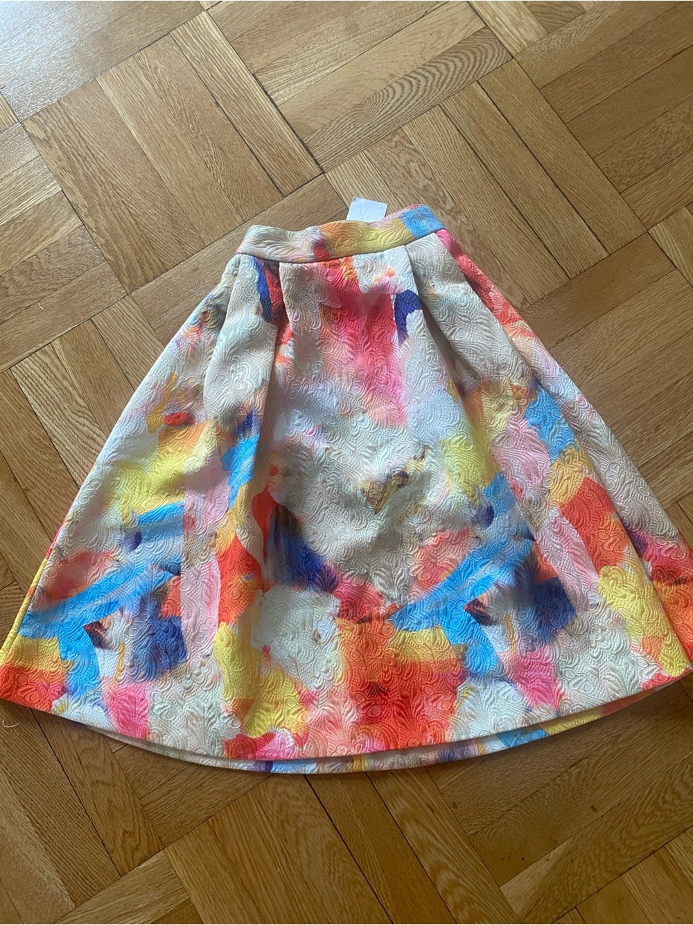 H&M Multicolor Watercolor Midi Skirt